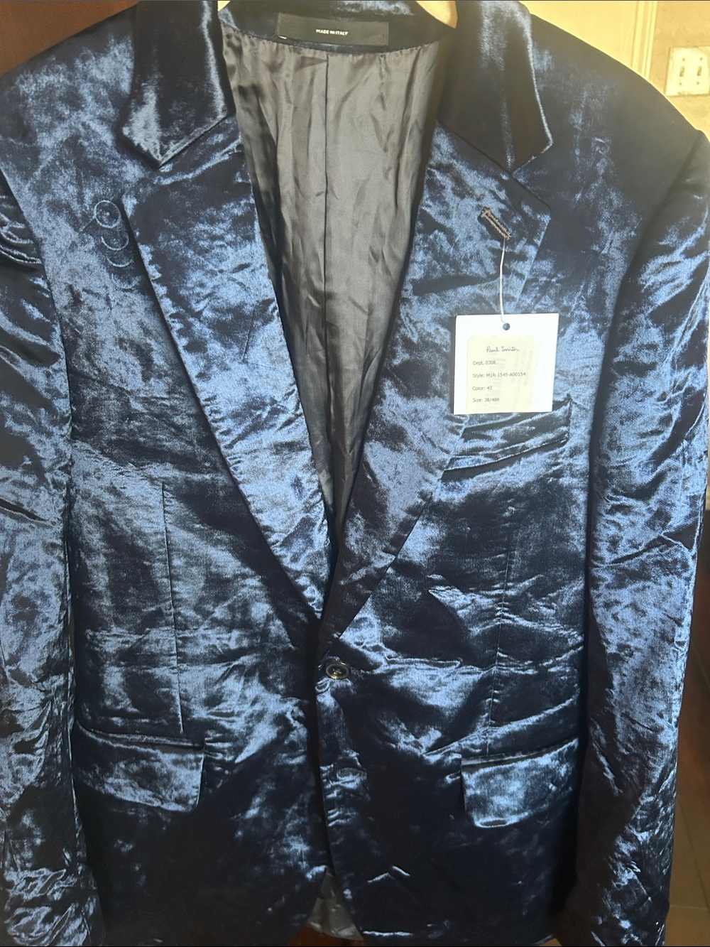 Paul Smith Shimmering Navy Velvet Blazer